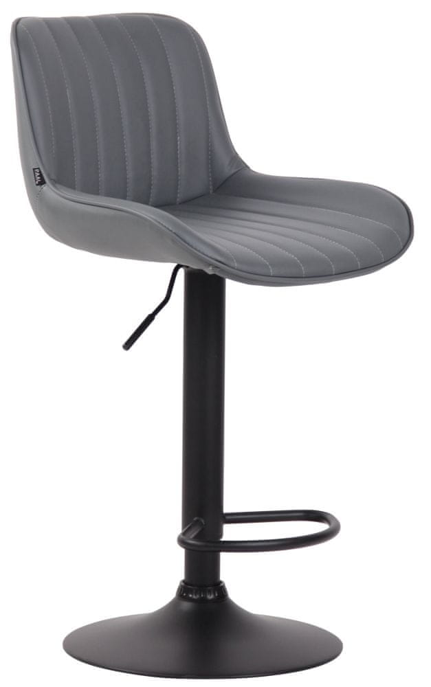BHM Germany Barová stolička Lentini, syntetická koža, čierna / šedá